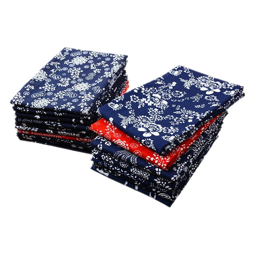 Оптовая продажа Учжэнь Синяя ткань с принтом Хлопок утолщенный китайский стиль Этническая синяя и белая ткань Скатерть Занавес Декоративная ткань Ткань