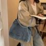 大容量复古风休闲牛仔布托特包