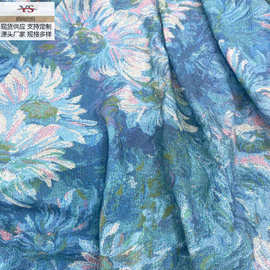 厂家直销 新款油画风格面料雪纺印花布料连衣裙春夏服装面料