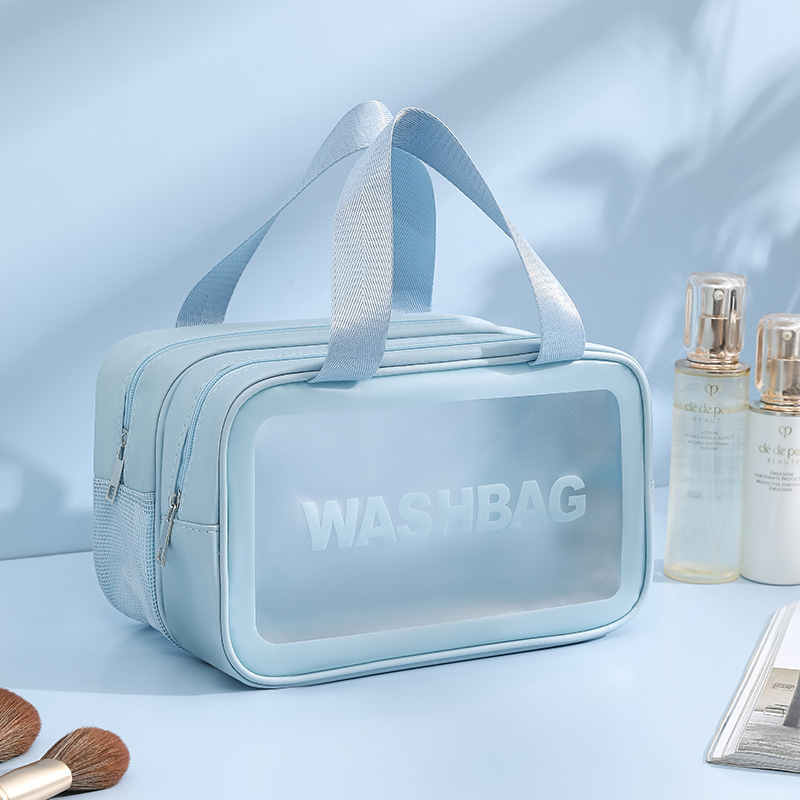 Bolsa cosmética de separación seca y húmeda, bolsa de lavado impermeable de gran capacidad, bolsa cosmética mate portátil de viaje, bolsa de almacenamiento al por mayor