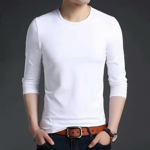 Men's Spring and Autumn Long-Sleeve T-Shirt: Korean-style Trendy Youth-Ready, Versatile, Slim-fit Crewneck Base Layer for Cooler Seasons