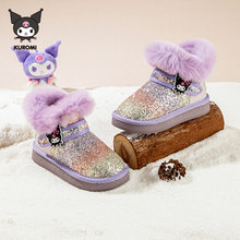 女童亮片雪地靴2025冬季新款宝宝加绒加厚保暖短靴公主中大童棉鞋