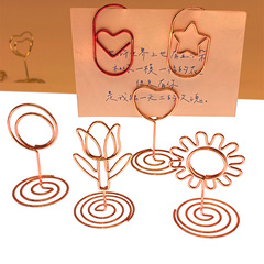 Cute heart-shaped metal memo clip photo holder message clip vertical desktop photo clip memo stand sticky note clip