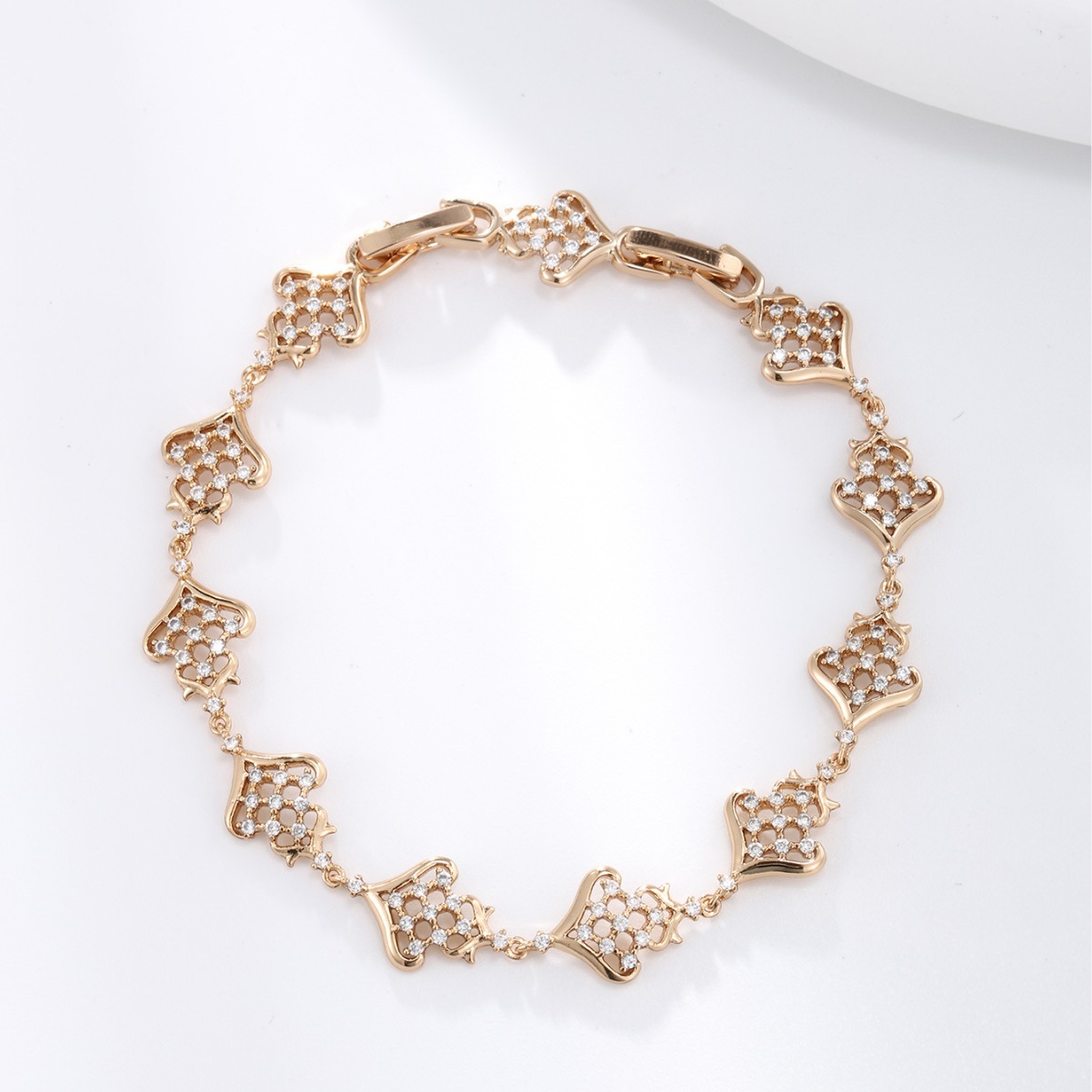 Brazalete de zircon de moda transfronteriza europea y americana chapado en cobre hip hop 18K color ligero reloj de lujo joyas al por mayor