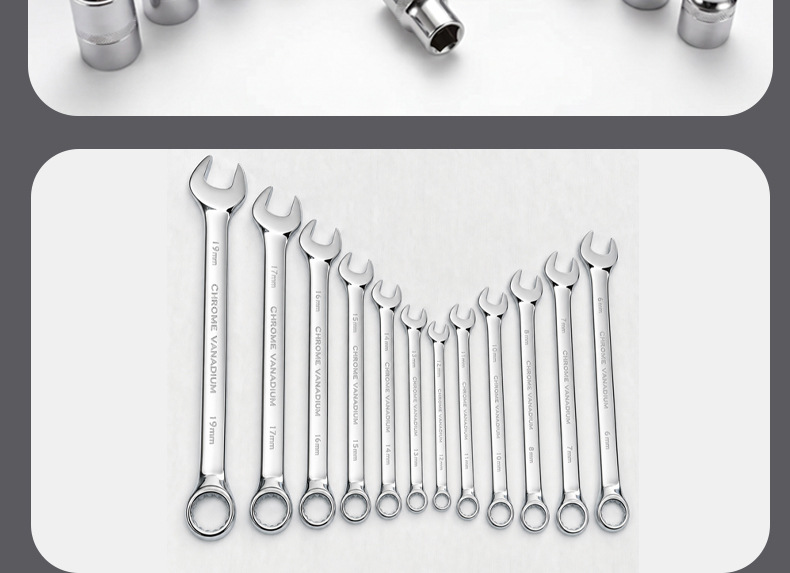 Source Factory Auto Maintenance 37-Piece Socket Ratchet Wrench Set Thickened Chrome Vanadium Steel Car Repair Tool Set