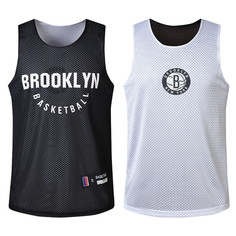 Double-Sided Basketball Suit Top Nets Bucks Lakers Warriors Team Uniform Training Suit Mesh Vest Jersey Summer Cross-Border