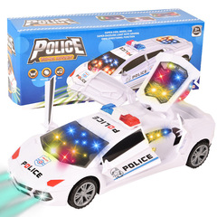 Children's Swivel Simulation Opening Police Car Model Electric Lights Music Police Car Night Market Stall Toy Best Selling