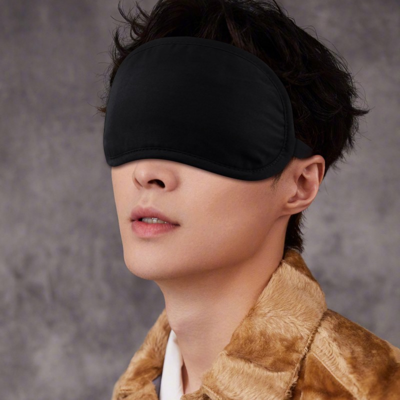 Black eye mask for men, made of pure cotton, breathable, for sleeping and light blocking, special for women, with ice pack for cold and hot compresses, by Fanzhimiao