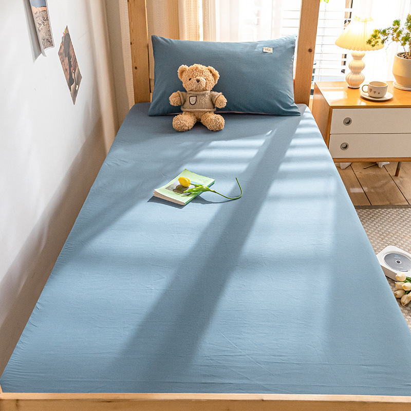 Juego de Sábanas de Algodón para Dormitorio Estudiantil, Protector de Colchón de Algodón Puro Nuevo 2024, Juego de Tres Piezas, Cubrecama