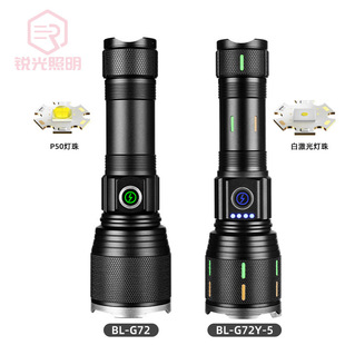 跨境新品30w LED白激光遠射無極調光超亮變焦內置電池強光手電筒