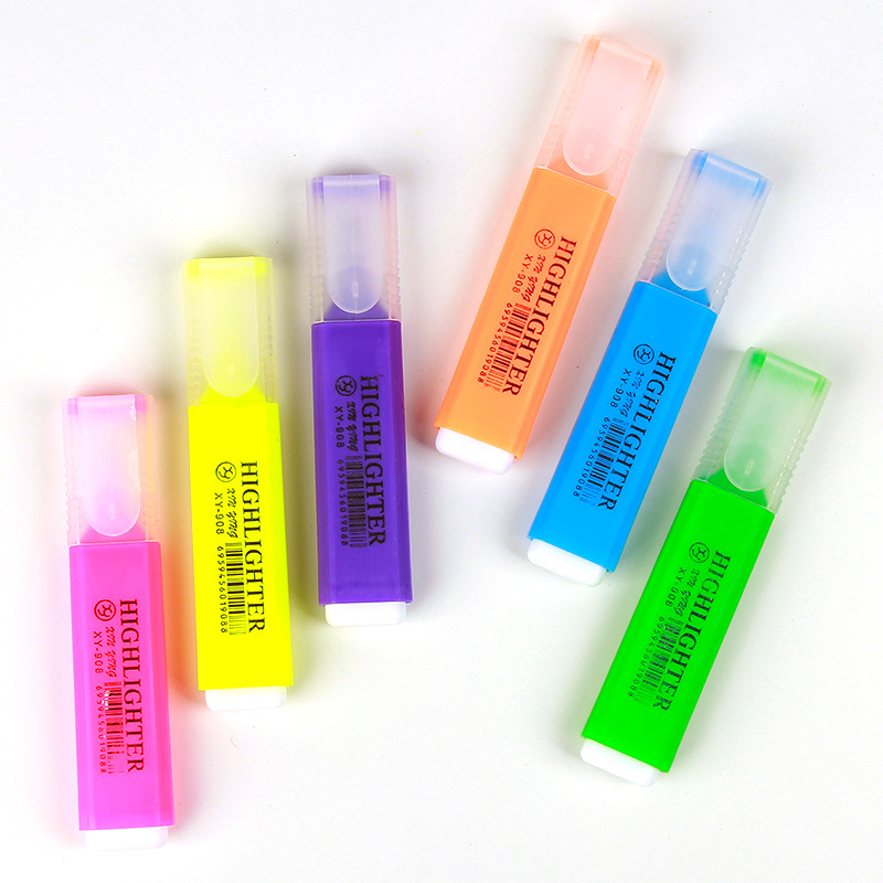 Marcador de marcado transfronterizo de Venta caliente pluma de marcado clave de color pluma de 6 colores traje de gran capacidad pluma de diario de color