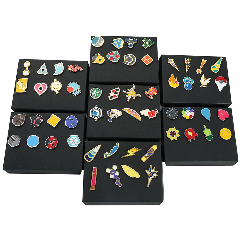 Pokemon Pokemon Pokemon Pokemon Brooch Set Box Cartoon Cute Enamel Badge Children's Gift Pin