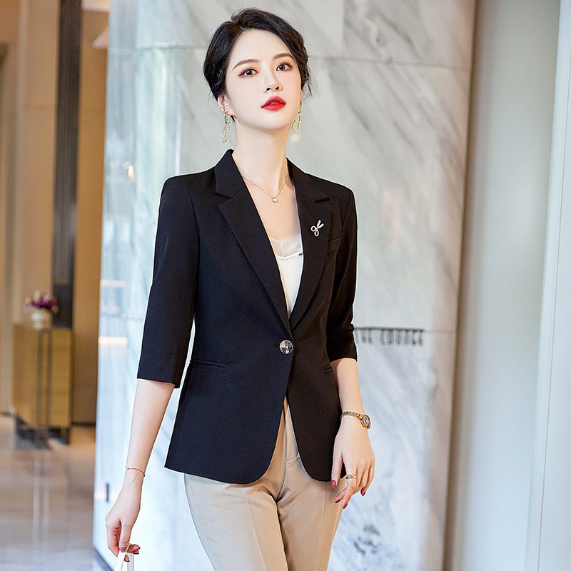 Summer Mid-Sleeve Green One-Button Suit Jacket, Casual Suit, Fashionable Slim Professional Work Wear Summer Mid-Sleeve Green One-Button Suit Jacket, Casual Suit, Fashionable Slim Professional Work Wear