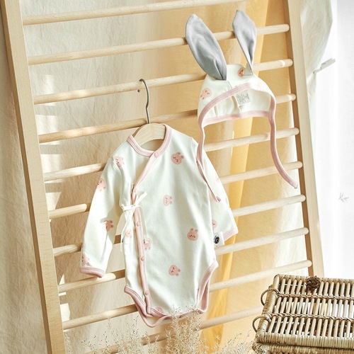 Korean style newborn cotton breathable jumpsuit, baby summer jumpsuit, cartoon bear, rabbit and monk suit