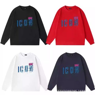 跨境专供圆领青少年休闲运动卫衣 男女士潮流套头衫ICON字母印花-阿里巴巴