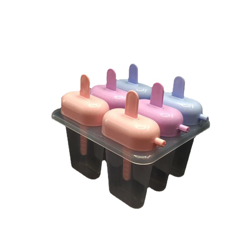DIY 6 juegos de molde de paleta con mango en forma de corazón de agujero cabeza de oso mango recto helado de helado molde RS-7375