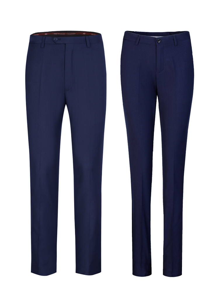 Men's Suit Pants with Elastic Waist for Office Work, Black Drapey Professional Pants, Straight-Leg Slimming Formal Pants, Women's Work Pants with High Waist