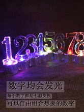 数字电子蜡烛电子灯 七彩灯金银底座烛光晚餐浪漫生日求婚道具