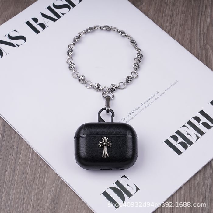 Leather Crow Heart Cross Airpodspro Protective Case New Suitable for Apple Bluetooth 12/3 Generation Headphone Case