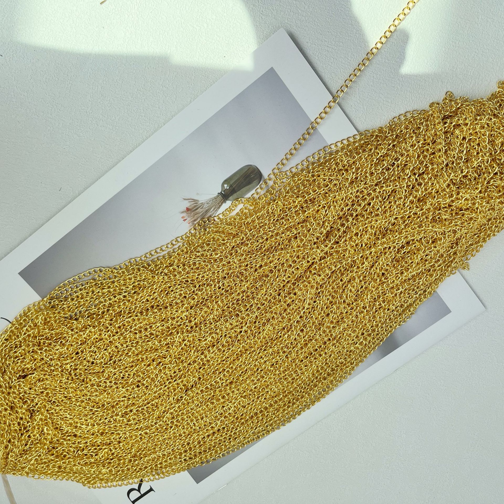 cadena de cifrado DIY collar pulsera orejas accesorios materiales cadena de metal cadena de cifrado cadena de extensión cadena de torsión al por mayor