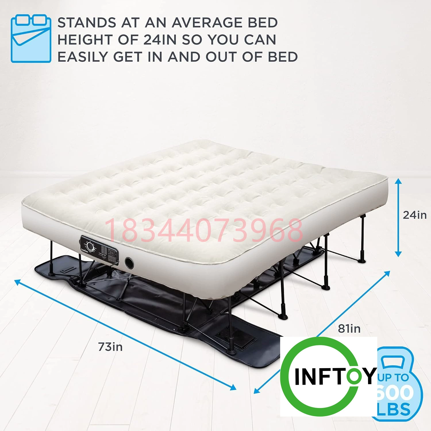 Надувной матрас премиум-класса с автоматическим хранением, комфортная воздушная кровать для кемпинга, автоматическая воздушная кровать со встроенным насосом, спальная кровать