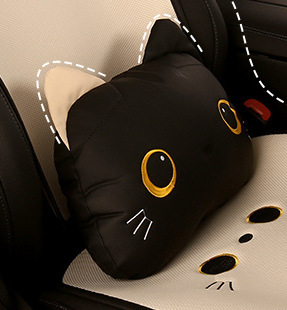 かわいい猫アニメ自動車座布団四季通用ネット布通気滑り止めシートカバー半包座布団座布団女性|undefined
