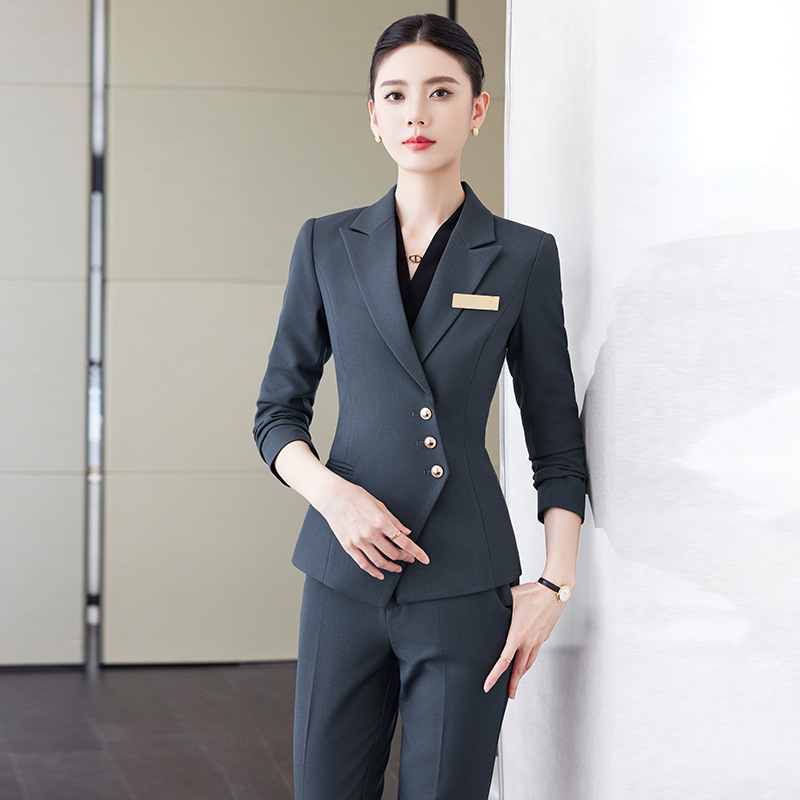 Gray Suit Suit Female Hotel Customer Service Manager Work Wear Management Layer Work Clothing Formal Wear Elegant Capable Professional Wear Gray Suit Suit Female Hotel Customer Service Manager Work Wear Management Layer Work Clothing Formal Wear Elegant Capable Professional Wear