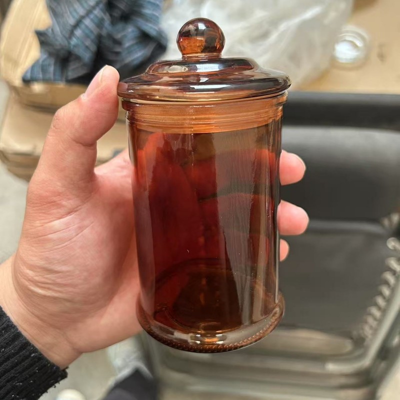 現物茶色アロマキャンドル大豆キャンドルカップ蓋付きガラス茶葉缶室内雰囲気燭台お土産|undefined