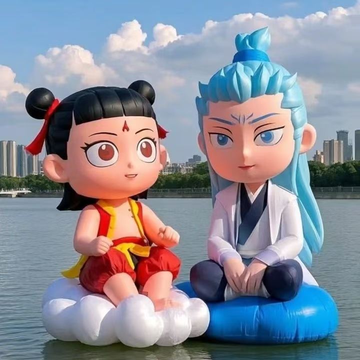 充气卡通气模蜘蛛侠孙悟空兔子景区商场美陈大型气模楼顶爬墙