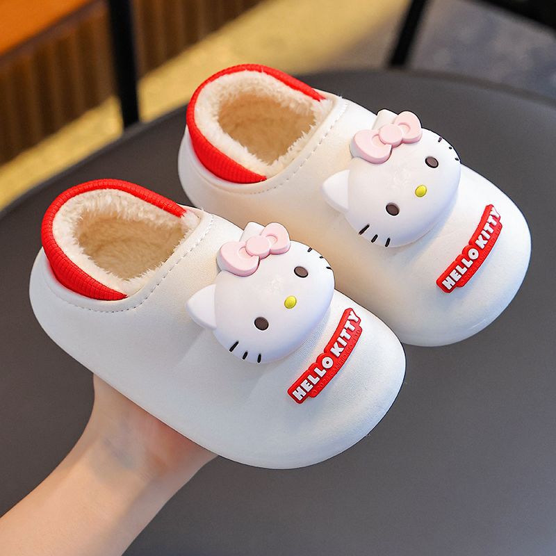 Sanliou otoño y invierno bolsas de niños zapatos de tacones de algodón para niñas calientes y almacenamiento impermeable Lomi zapatillas de algodón para padres e hijos