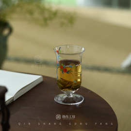 加厚耐热高硼硅玻璃主人杯绿茶品鉴杯功夫茶具高脚茶杯大号品茗杯