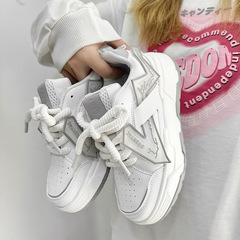 New Thick Heel Height Couple's Baguette Shoes Fashion Sports Shoes National Trend Hong Kong Style Unique Student Casual Running Shoes