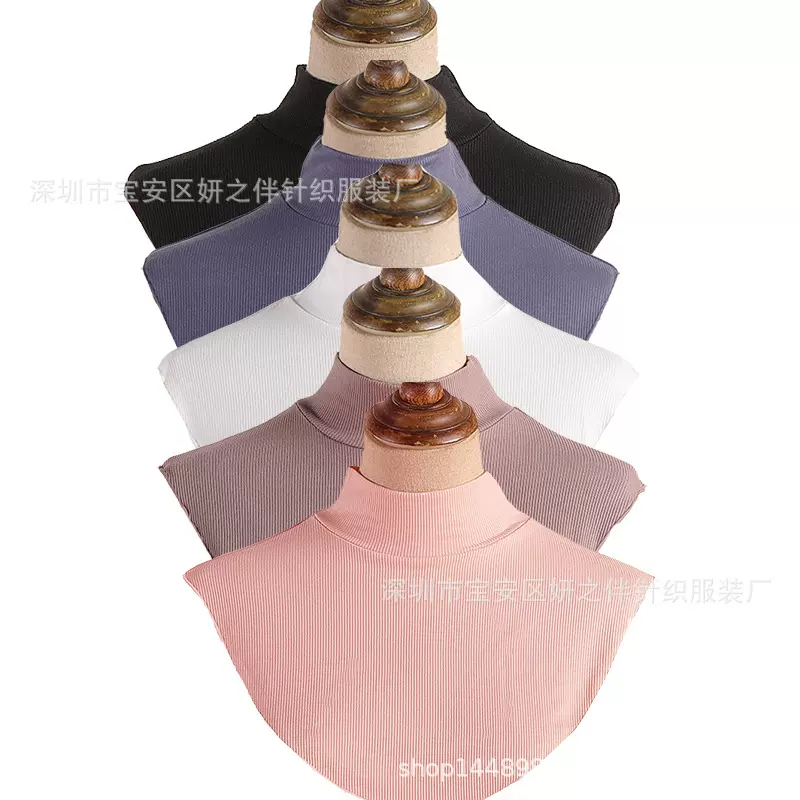 2025春秋内搭针织半高领假领子女百搭打底装饰领保暖套头围脖假领