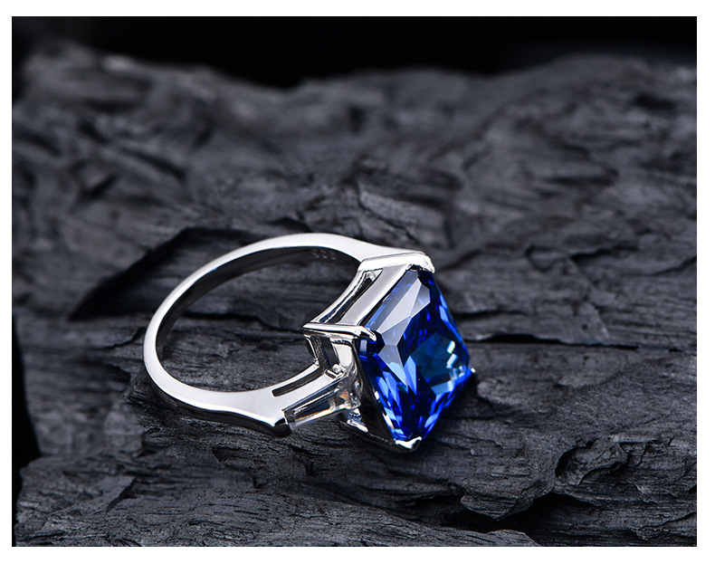 Fashion Geometric Sterling Silver Inlay Zircon Rings 1 Piece