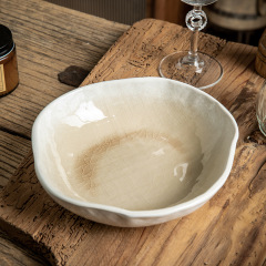 異形氷裂釉7.5インチサラダボウル復古不規則陶磁器料理ボウル特色日本ボウルクロスボーダー輸出