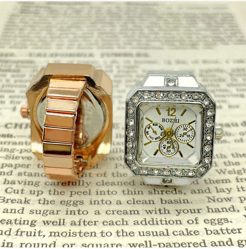 Quartz Movement Round Pattern Casual Round Stainless Steel Strap Quartz Rings Ring Table Watch