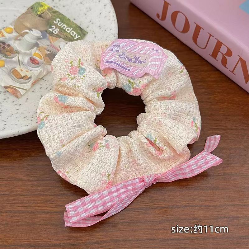 11＃粉色贴标织带蝴蝶结发圈