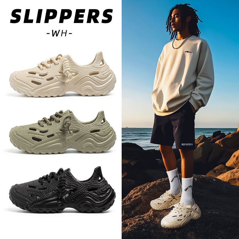 Zapatos de coco diseñados lujosos de verano 2025 zapatos de hombre zapatos de agujero de playa al aire libre zapatos de video sandálias para hombres