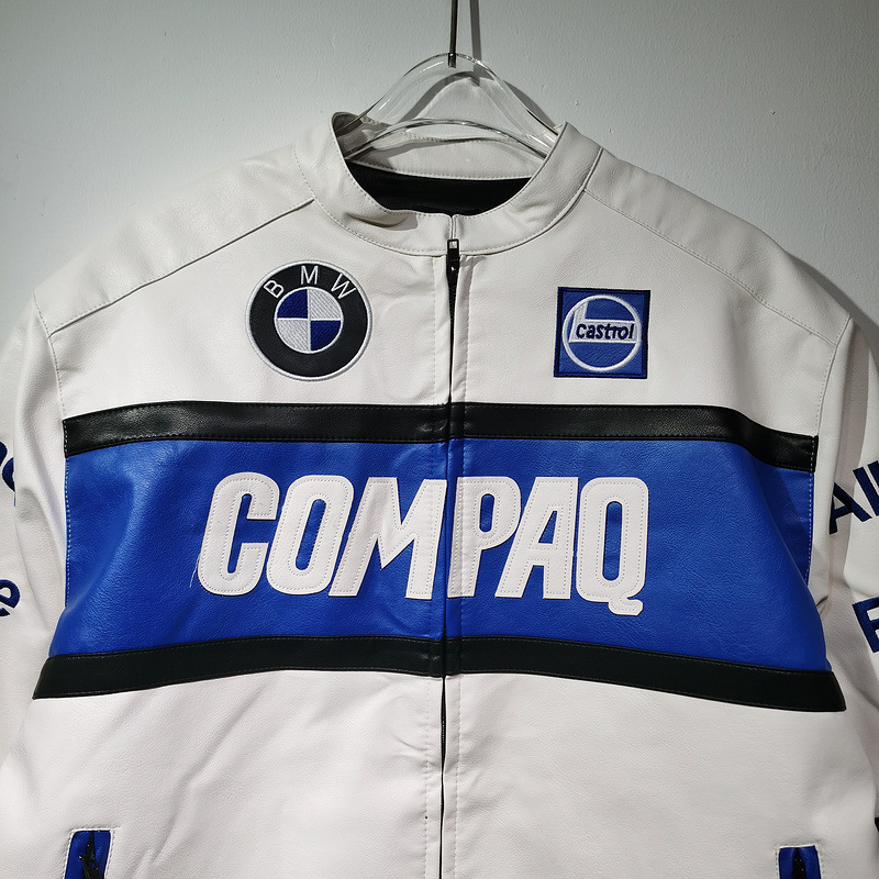 vintage宝马×嘉实多×compaq赛车加棉皮夹克外套秋冬加棉皮衣|undefined
