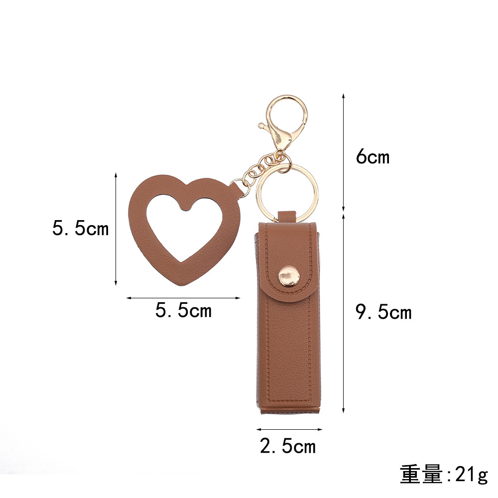 Nuevo bolso de almacenamiento de lápiz labial simple sensación de alto nivel hermoso llavero pu cuero mochila colgante accesorios de ropa