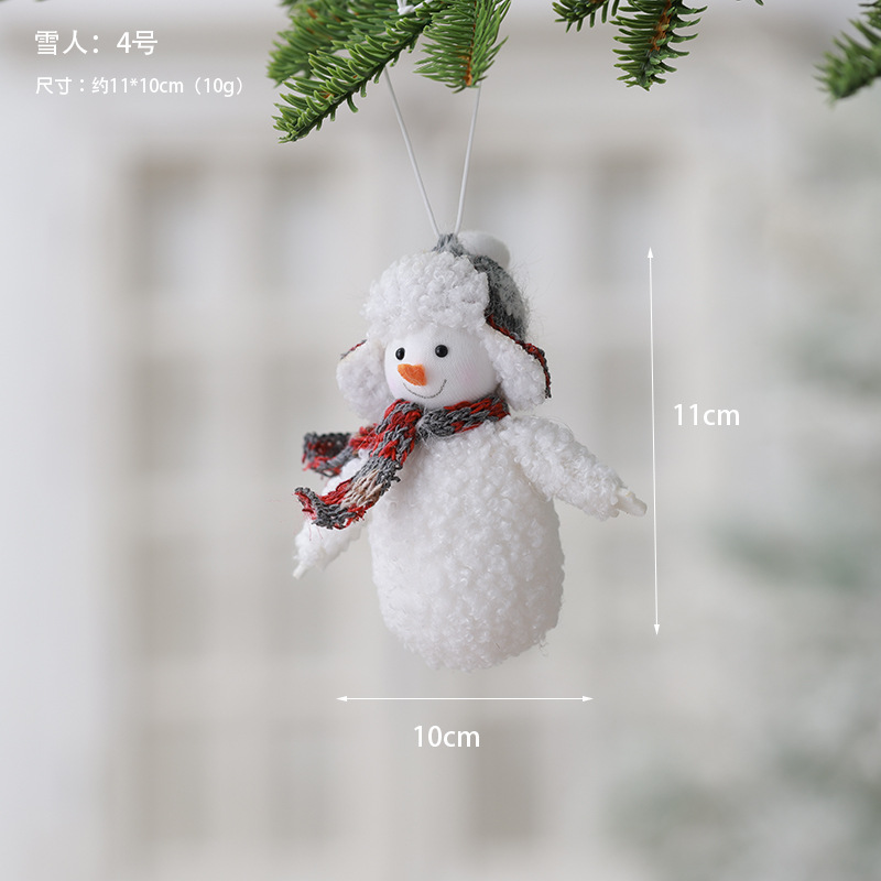 Nuevos productos transfronterizos Venta caliente Colgante de muñeco de nieve de Navidad Adornos de Navidad Muñeco de nieve de felpa Muñeco de muñeca Diente de muñeca