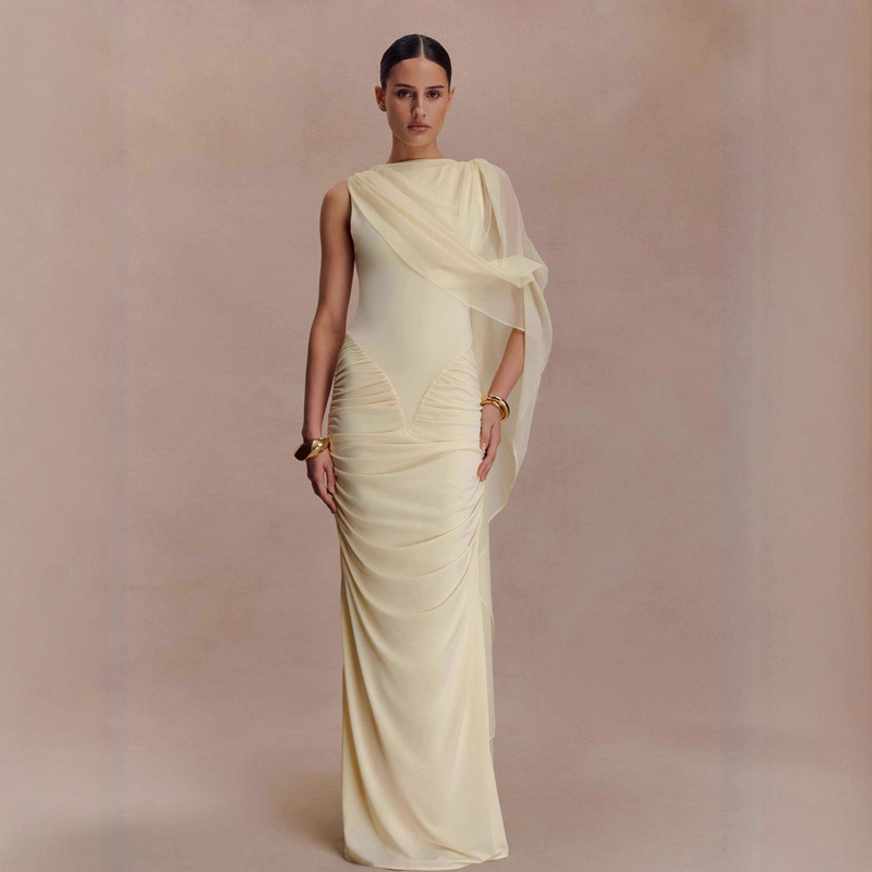 Amazon European and American Cross-Border 2026 Autumn Dress Style Retro Elegant Sleeveless Long Dress Luxury Dress for Women