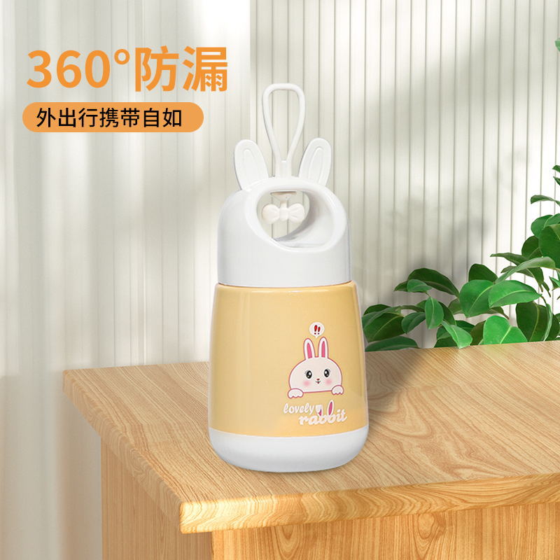 可愛卡通兔子杯高顏值便攜式玻璃杯學生時尚隨手禮品杯