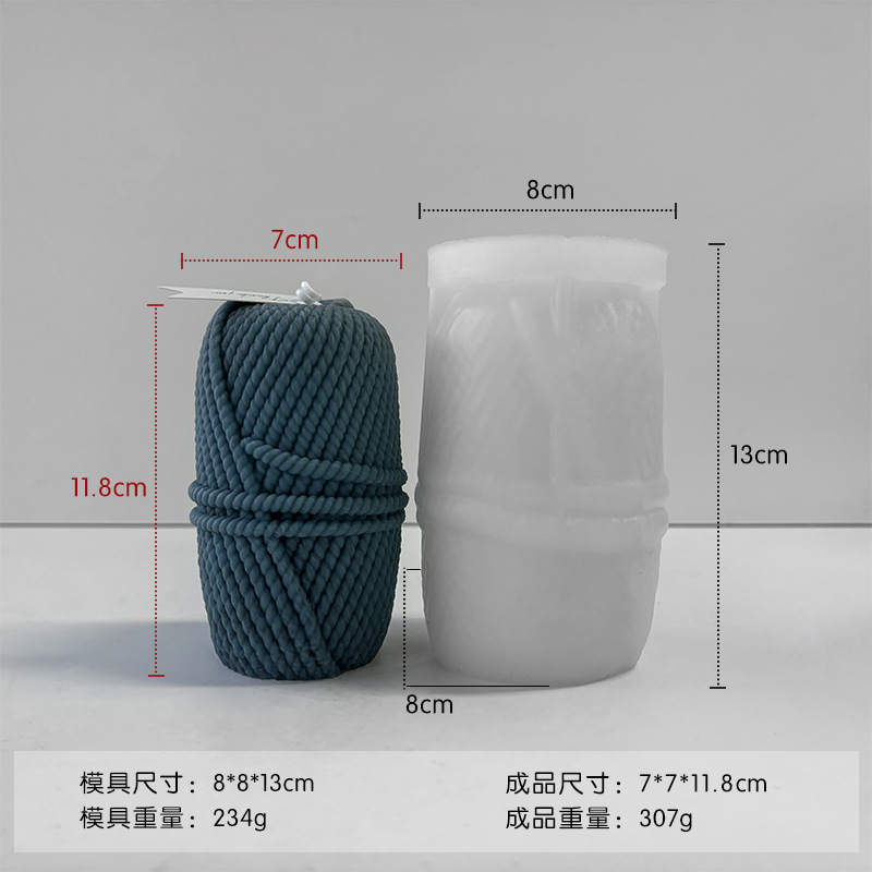 Jiahui Mei hilos de lana columna molde de silicona aromática hecha a mano columna amor amor atmósfera decoración molde de vela