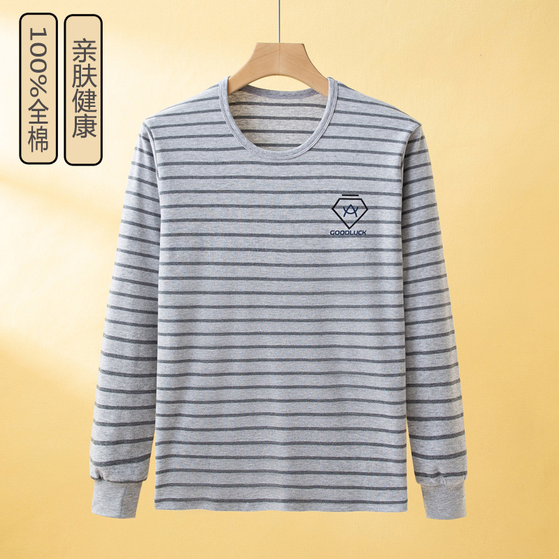 Los niños jóvenes de mediana edad y mayores usan ropa de otoño de una sola pieza, ropa de otoño de algodón de una sola blusa, camisa de algodón de una sola pieza, ropa de otoño de una sola línea, ropa térmica.