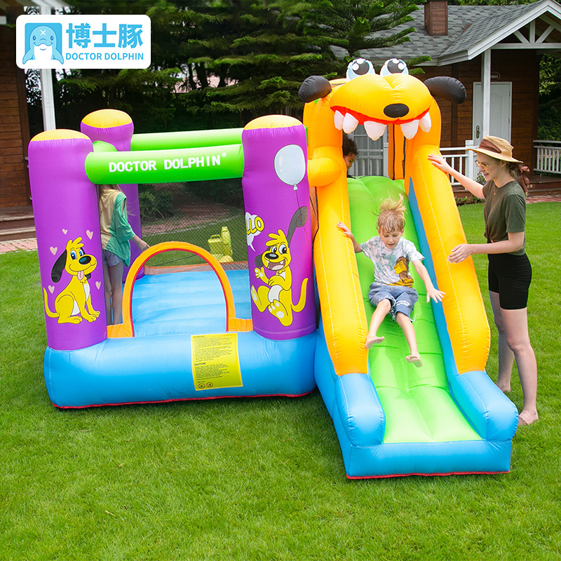 Castillo inflable infantil Doctor Dolphin, trampolín para fiestas al aire libre, pequeño parque de atracciones, castillo inflable con tobogán combinado