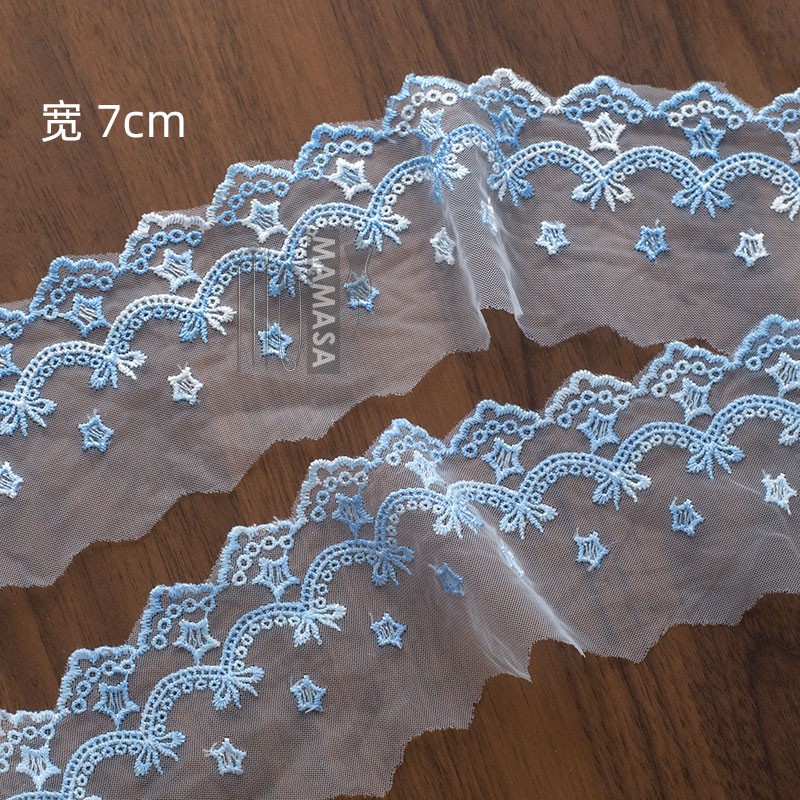 Alta calidad dopamina sueño bordado colorido hilo de malla encaje DIY mano lolita ropa tela accesorios para el cabello