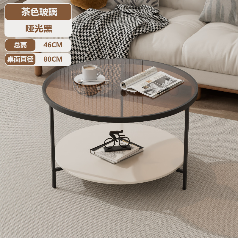 80cm 다크 브라운 글라스 + 블랙 랙