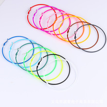 欧美波西米亚风沙滩6cm细圈耳圈耳环时尚15色喷漆耳坠耳饰品女