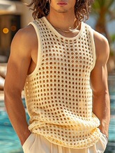 E 63367 Mesh Hollow Out Muscle Tank Top �ο���֯���� ��